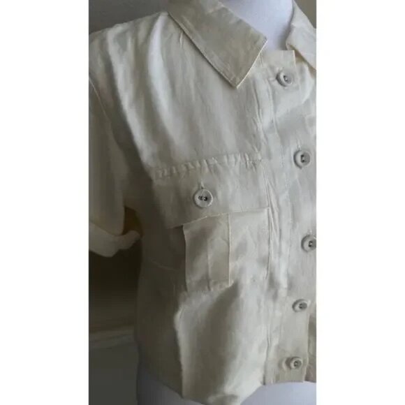 L*Space Sydney Linen Top/Jacket in Cream, Size Small - Picture 8 of 13